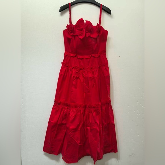 AKNVAS Rach Clay Tiered Midi Dress $695 NEW without tag - Picture 8 of 13